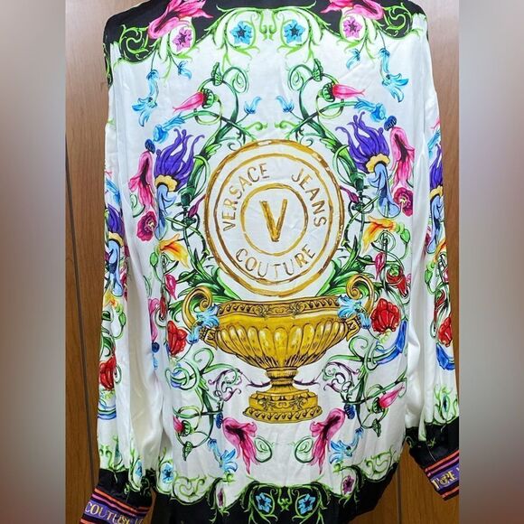 Versace Jeans Couture Logo-Printed Buttoned Shirt size 38/us size 2 - Picture 7 of 16